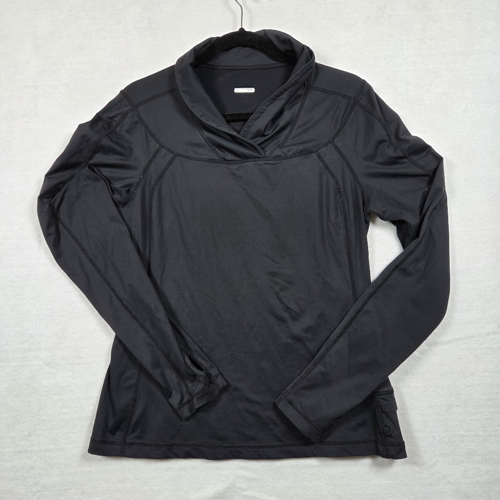 Lululemon Women's Black Run Trail Tech Long Sleeve Activewear T-Shirt Size 10